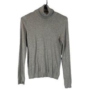 Mango Gray Turtle Neck Long Sleeve Knit Pullover Soft Cozy Sweater Women Sz XS